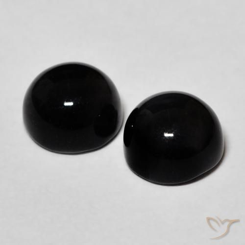Pedras preciosas de Ônix Preto natural de 2.58 ct, Redondo, Opaco