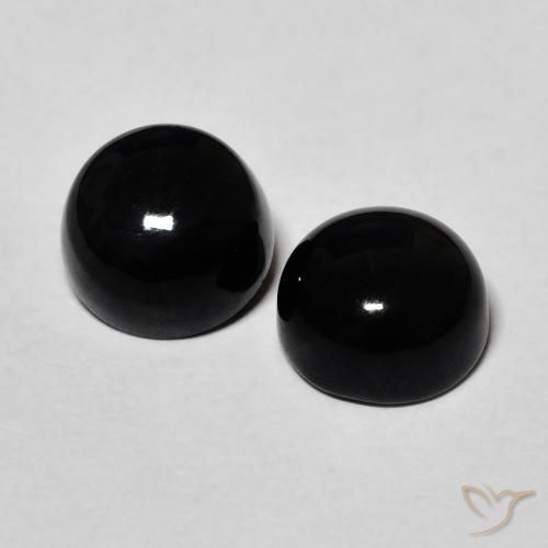 Pedras preciosas de Ônix Preto natural de 3.20 ct, Redondo, Opaco