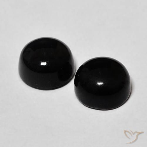Pedras preciosas de Ônix Preto natural de 3.20 ct, Redondo, Opaco