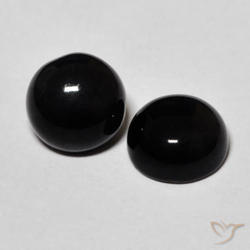 Pedras preciosas de Ônix Preto natural de 2.58 ct, Redondo, Opaco