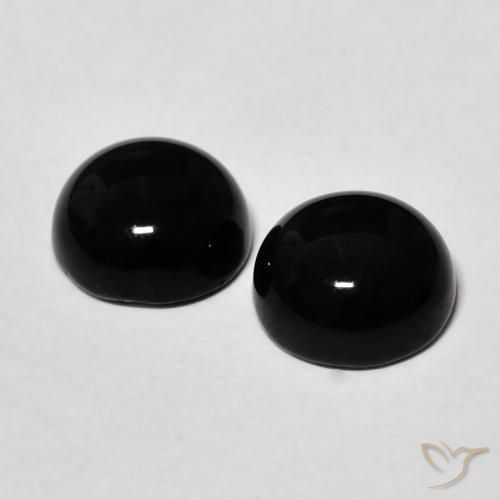 Pedras preciosas de Ônix Preto natural de 2.58 ct, Redondo, Opaco