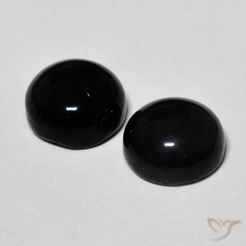 Pedras preciosas de Ônix Preto natural de 2.94 ct, Redondo, Opaco