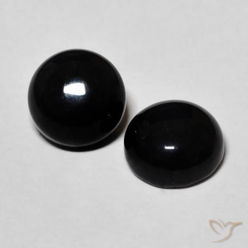Pedras preciosas de Ônix Preto natural de 2.69 ct, Redondo, Opaco