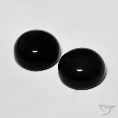 Pedras preciosas de Ônix Preto natural de 2.69 ct, Redondo, Opaco
