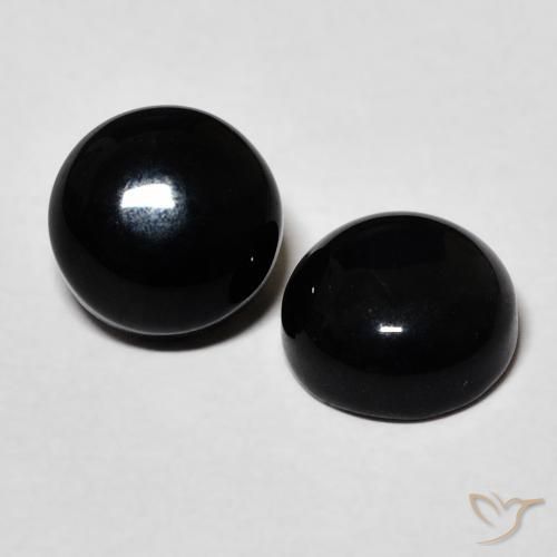 Pedras preciosas de Ônix Preto natural de 3.17 ct, Redondo, Opaco