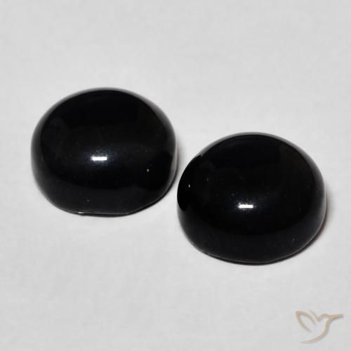 Pedras preciosas de Ônix Preto natural de 3.17 ct, Redondo, Opaco