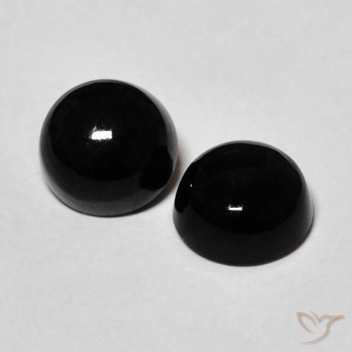 Pedras preciosas de Ônix Preto natural de 2.61 ct, Redondo, Opaco