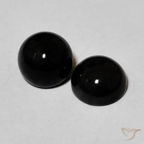 Pedras preciosas de Ônix Preto natural de 2.04 ct, Redondo, Opaco
