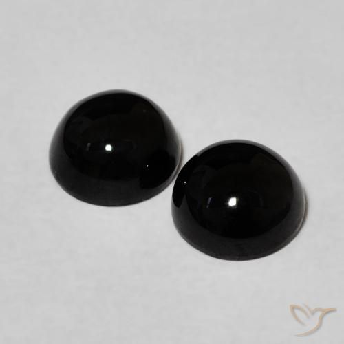 Pedras preciosas de Ônix Preto natural de 2.04 ct, Redondo, Opaco