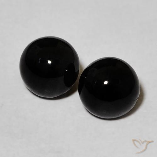 2.20ctw Natural Preto Ônix, Redondo, Opaco