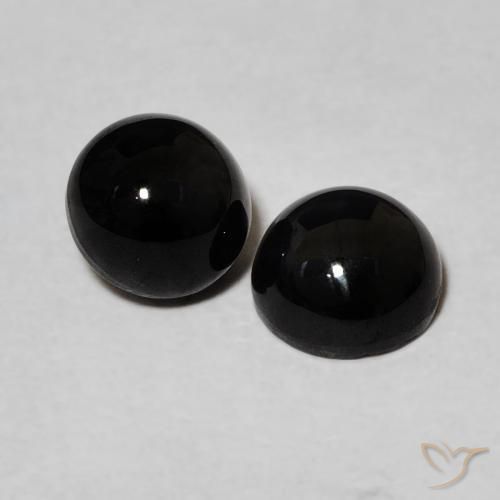 Pedras preciosas de Ônix Preto natural de 2.05 ct, Redondo, Opaco