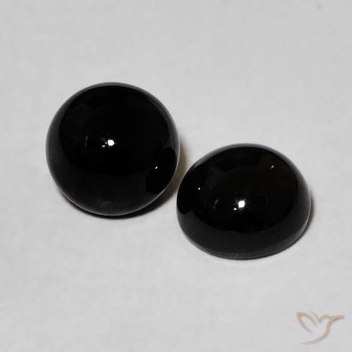 Pedras preciosas de Ônix Preto natural de 1.98 ct, Redondo, Opaco