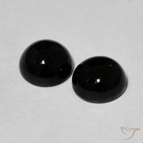Pedras preciosas de Ônix Preto natural de 1.98 ct, Redondo, Opaco