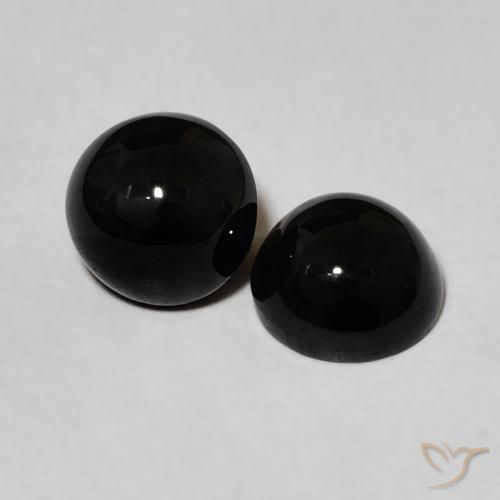 Pedras preciosas de Ônix Preto natural de 2.10 ct, Redondo, Opaco