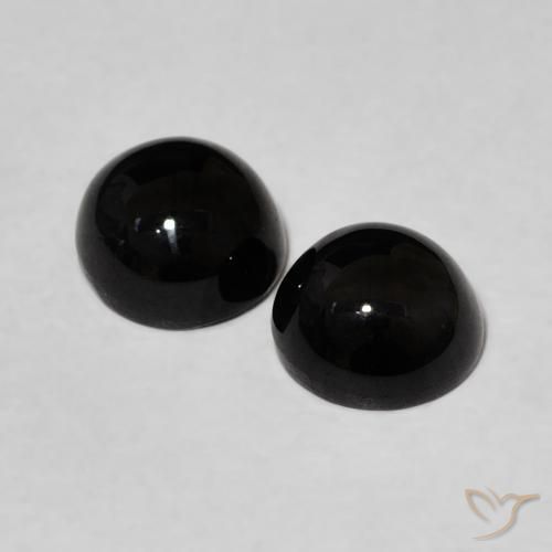 Pedras preciosas de Ônix Preto natural de 2.10 ct, Redondo, Opaco