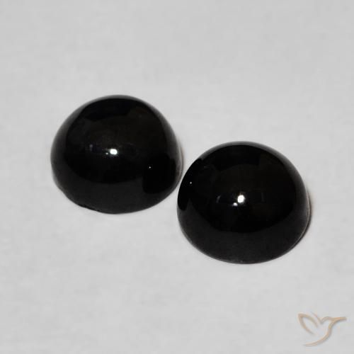 Pedras preciosas de Ônix Preto natural de 1.98 ct, Redondo, Opaco