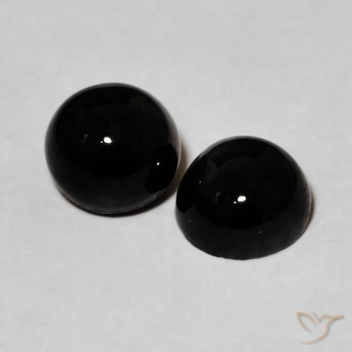 Pedras preciosas de Ônix Preto natural de 2.19 ct, Redondo, Opaco