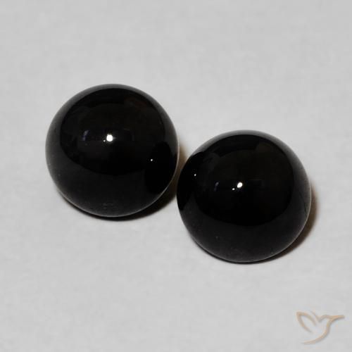 1.96ctw Natural Preto Ônix, Redondo, Opaco