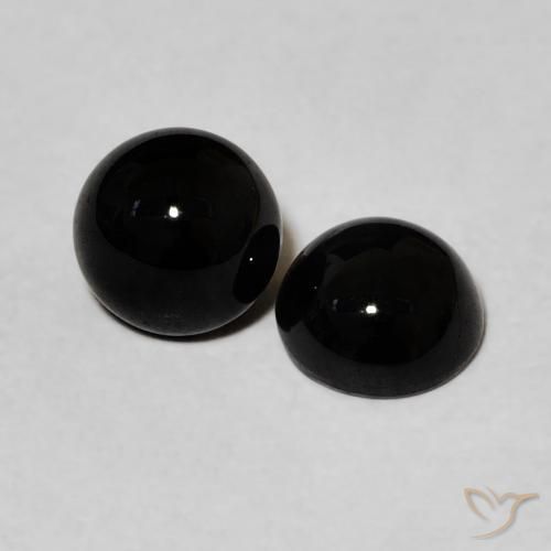 Pedras preciosas de Ônix Preto natural de 1.96 ct, Redondo, Opaco