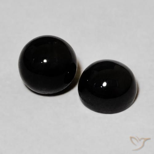 Pedras preciosas de Ônix Preto natural de 2.33 ct, Redondo, Opaco