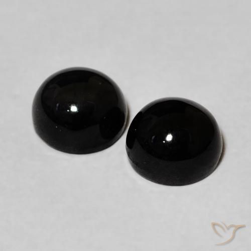 Pedras preciosas de Ônix Preto natural de 2.33 ct, Redondo, Opaco