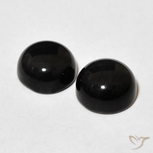 Pedras preciosas de Ônix Preto natural de 2.83 ct, Redondo, Opaco