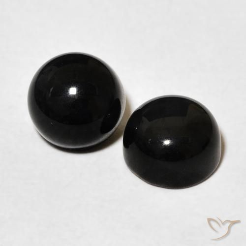 Pedras preciosas de Ônix Preto natural de 3.22 ct, Redondo, Opaco