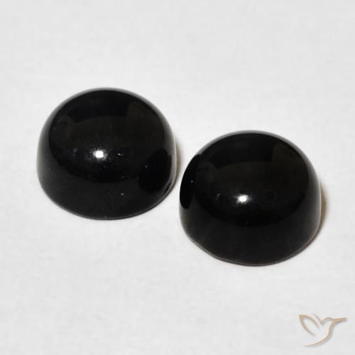 Pedras preciosas de Ônix Preto natural de 3.22 ct, Redondo, Opaco