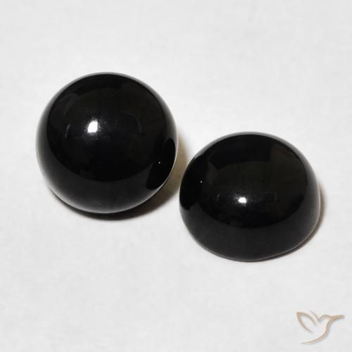 Pedras preciosas de Ônix Preto natural de 3.11 ct, Redondo, Opaco