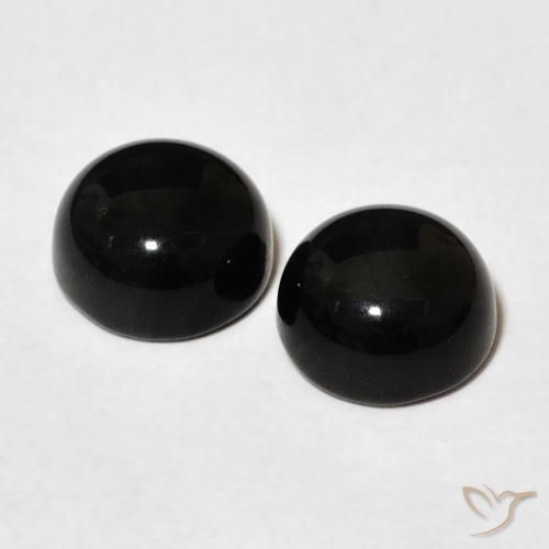 Pedras preciosas de Ônix Preto natural de 3.11 ct, Redondo, Opaco