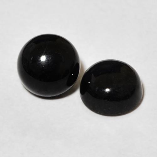Pedras preciosas de Ônix Preto natural de 2.84 ct, Redondo, Opaco
