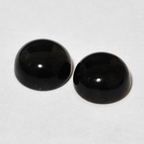 Pedras preciosas de Ônix Preto natural de 2.84 ct, Redondo, Opaco