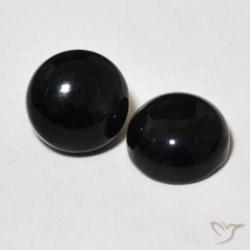 Pedras preciosas de Ônix Preto natural de 2.96 ct, Redondo, Opaco