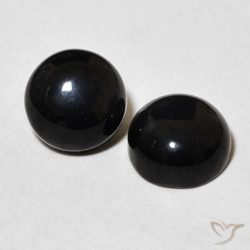 Pedras preciosas de Ônix Preto natural de 3.07 ct, Redondo, Opaco