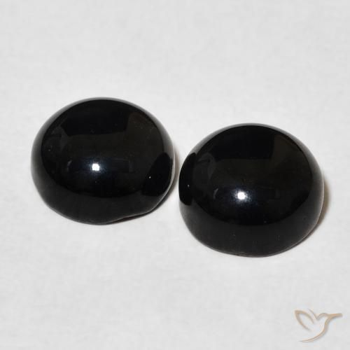 Pedras preciosas de Ônix Preto natural de 3.07 ct, Redondo, Opaco