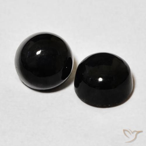 Pedras preciosas de Ônix Preto natural de 3.14 ct, Redondo, Opaco