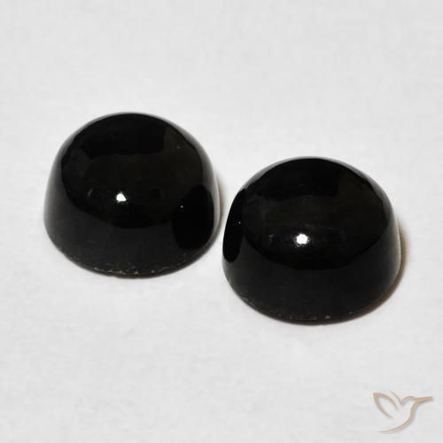 Pedras preciosas de Ônix Preto natural de 3.14 ct, Redondo, Opaco