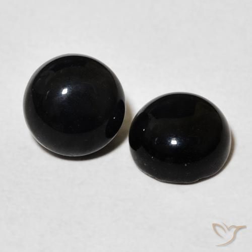 Pedras preciosas de Ônix Preto natural de 2.90 ct, Redondo, Opaco