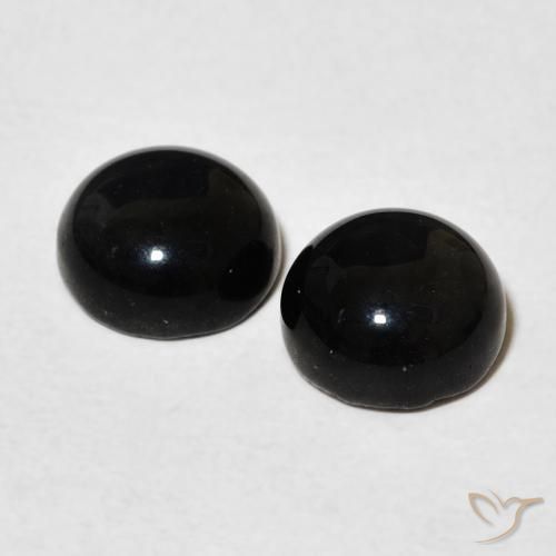 Pedras preciosas de Ônix Preto natural de 2.90 ct, Redondo, Opaco