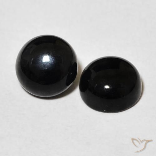 Pedras preciosas de Ônix Preto natural de 2.89 ct, Redondo, Opaco