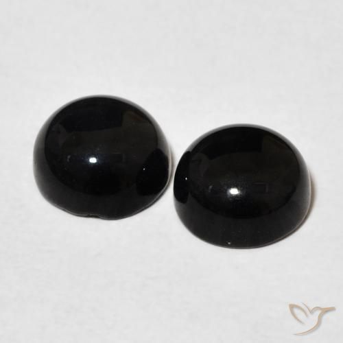 Pedras preciosas de Ônix Preto natural de 2.89 ct, Redondo, Opaco