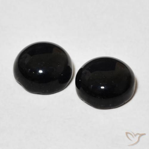 Pedras preciosas de Ônix Preto natural de 2.78 ct, Redondo, Opaco