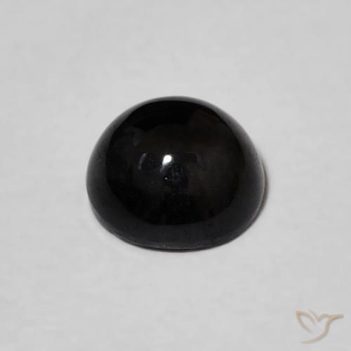 Ônix Preto Natural 1.01ct, Redondo, Opaco