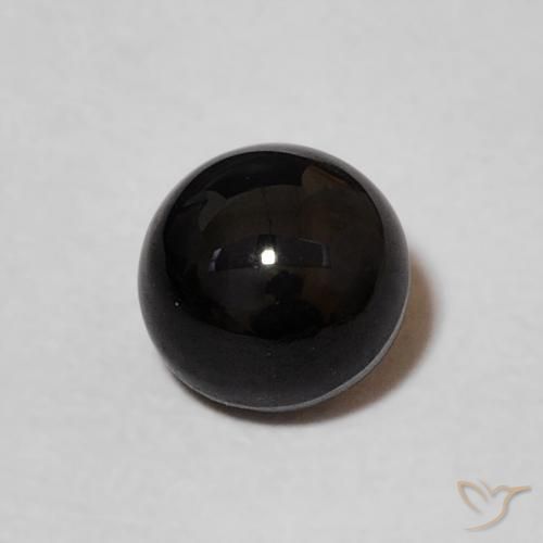 Ônix Preto Natural 0.99ct, Redondo, Opaco