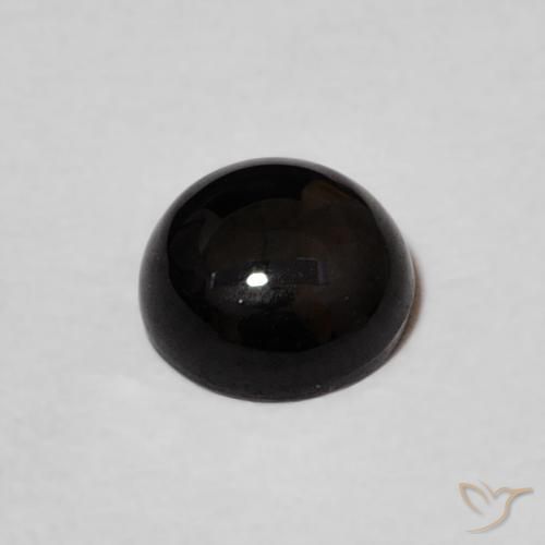 Ônix Preto Natural 0.99ct, Redondo, Opaco