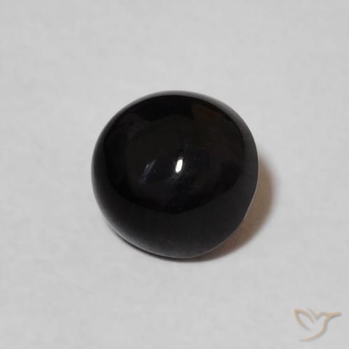 Ônix Preto Natural 0.60ct, Redondo, Opaco