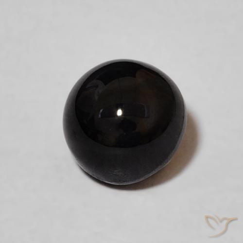 Ônix Preto Natural 1.20ct, Redondo, Opaco