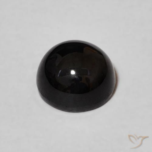 Ônix Preto Natural 1.20ct, Redondo, Opaco