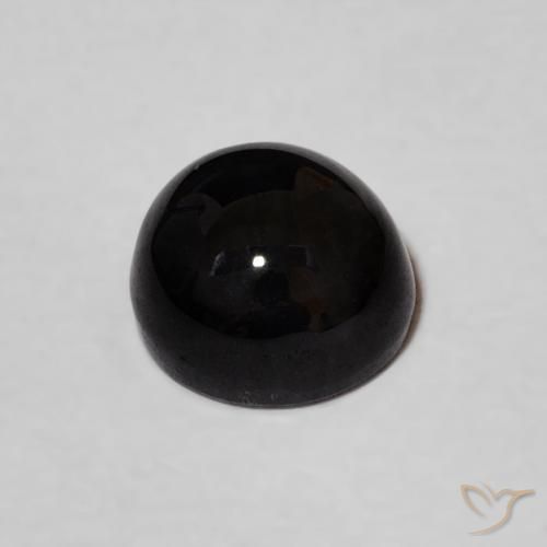 Ônix Preto Natural 1.23ct, Redondo, Opaco