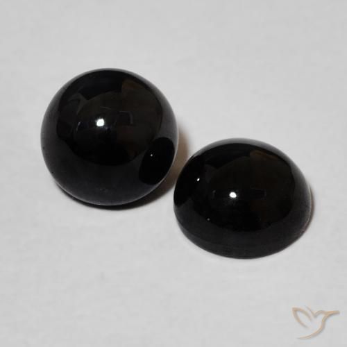 Pedras preciosas de Ônix Preto natural de 1.96 ct, Redondo, Opaco